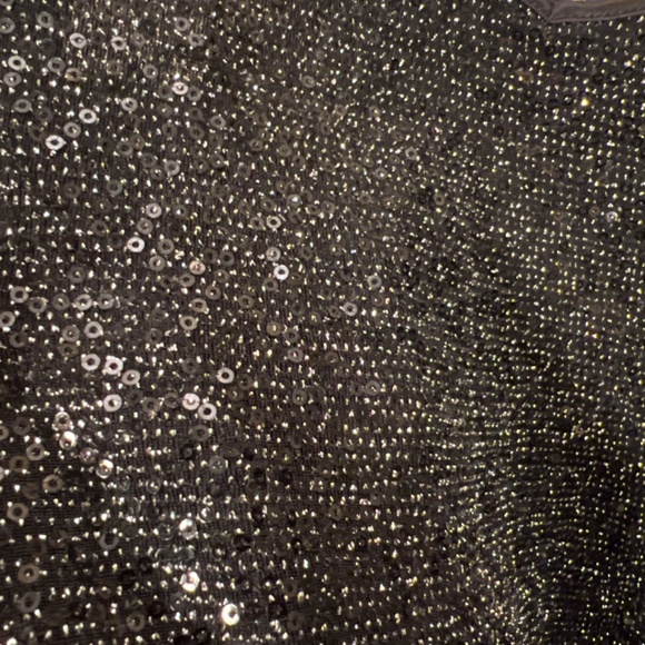 Black Sparkle Stretchy Express Spaghetti Strap tank w/ adjustable straps - Picture 2 of 7